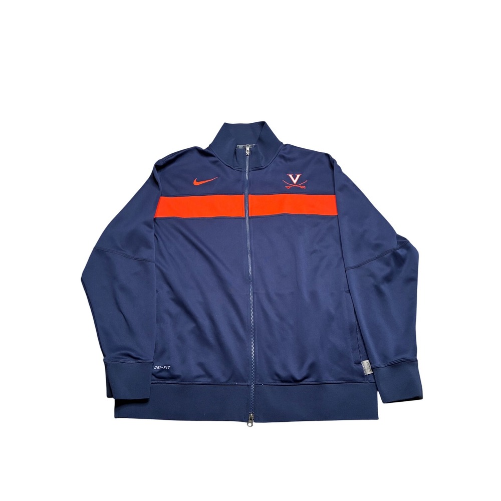 Nike Dri Fit Virginia Cavaliers Track Jacket‎ Navy Orange Men's XL NCAA